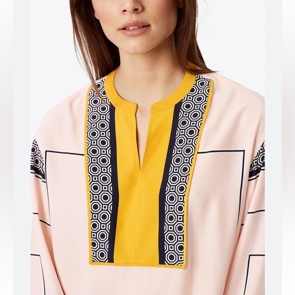 TORY BURCH aston tunic ballet pink octagon square scarf Size Small New w tags - Picture 3 of 10